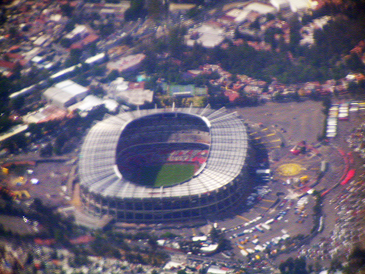 Aerial view of Estadio Azteca after a Colombia matchday in Mexico City