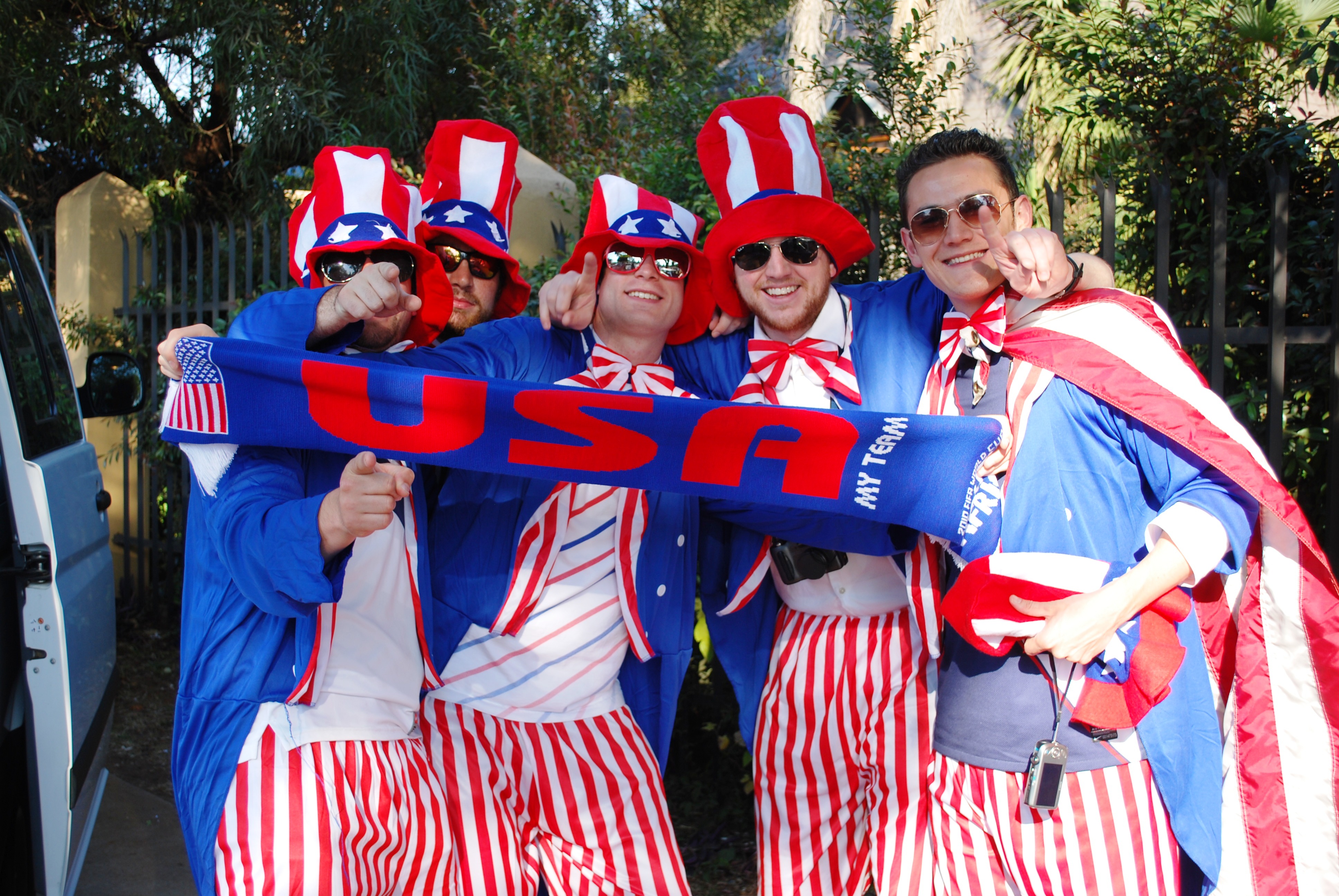 United States supporters in national colors
